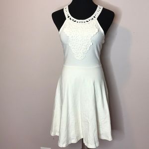 Express dress w/embroidered front & lined bottom.